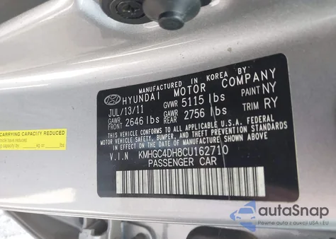 2012 Hyundai Genesis 5.0 R-Spec from USA, damaged, VIN KMHGC4DH8CU162710